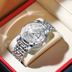 POEDAGAR Luxury Watch for Man Elegant Date Week Waterproof Luminous Men Watch Quartz Stainless Steel Sports Men's Watches reloj - Image 9