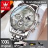 OLEVS Men's Watches Classic Multifunctional Fltwheel Chronograph Original Quartz Wristwatch Moon Phase 24 Hour Waterproof reloj - Image 13