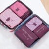 6 Pcs/Set Pink/Blue/Grey Travel Storage Bag Large Capacity Waterproof Luggage Clothing Underwear Storage Bag Bag With Zipper - Image 7