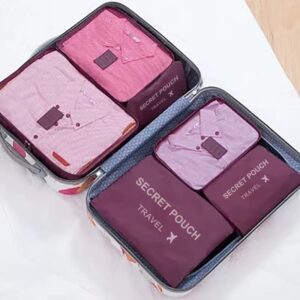 6 Pcs/Set Pink/Blue/Grey Travel Storage Bag Large Capacity Waterproof Luggage Clothing Underwear Storage Bag Bag With Zipper - Image 7