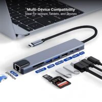 8 in 1 USB C HUB Splitter 4K Docking Station Laptop Adapter