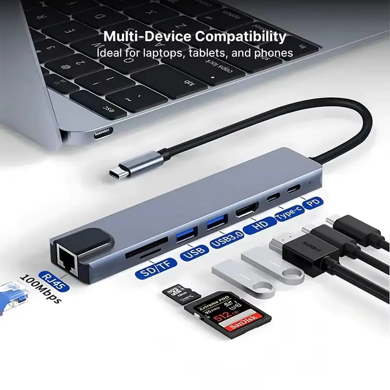 8-Port USB-C Adapter