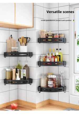 Self-Adhesive No-Drill Waterproof Bathroom Shelf / Shampoo & Towel Rack Organizer - Image 6
