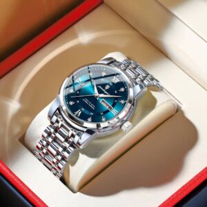 POEDAGAR Luxury Watch for Man Elegant Date Week Waterproof Luminous Men Watch Quartz Stainless Steel Sports Men's Watches reloj - Image 3