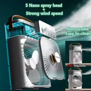 Multifunctional five-hole humidification fan