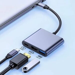 3 In 1 Usb-C Usb Hub Male To Female Hdmi-Compatible 4k Usb 3.1 Type-C To Usb 3.0 Charging Adapter For Macbook Air 12 Converter