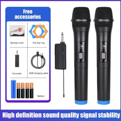Wireless Microphone 2 Channels VHF Fixed Frequency