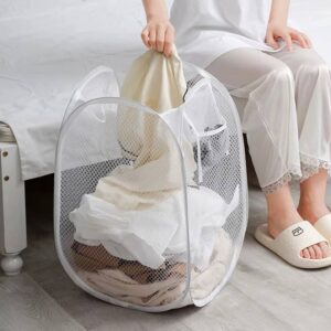 3pcsDirty Clothes Basket Skeleton Ventilated Foldable Easy Storage Portable Large Capacity Clothes Basket - Image 9