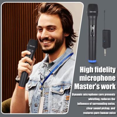Wireless Microphone 2 Channels VHF Fixed Frequency