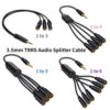 3.5mm Earpphone Spliter Audeo Jack Extender 1 To 6 Ports Aux Cable Earphone Mic Audio Adapter For Phone Headset Splitter Cable - Image 3