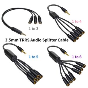 3.5mm Earpphone Spliter Audeo Jack Extender 1 To 6 Ports Aux Cable Earphone Mic Audio Adapter For Phone Headset Splitter Cable - Image 3