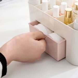 Makeup Organizer Storage Box With Drawer Cotton Swab Stick Storage Case Lipstick Organizer Brush Holder Makeup Acrylic Plastic - Image 5