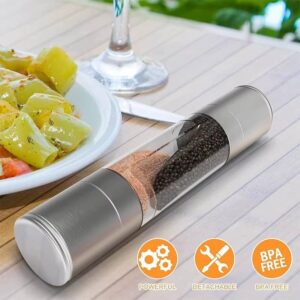 Salt & Pepper Grinder 2 in 1 Manual Stainless Steel - Image 3