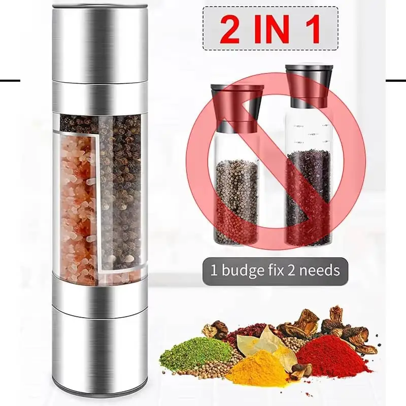 Salt & Pepper Grinder 2 in 1 Manual Stainless Steel