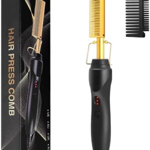 2 in 1 Electric Hot Heating Comb Hair Straightener Curler Wet Dry Hair Iron Straightening Brush Hair Styling Tool