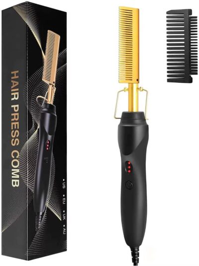 2 in 1 Electric Hot Heating Comb Hair Straightener Curler Wet Dry Hair Iron Straightening Brush Hair Styling Tool