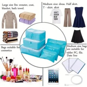 6 Pcs/Set Pink/Blue/Grey Travel Storage Bag Large Capacity Waterproof Luggage Clothing Underwear Storage Bag Bag With Zipper - Image 4