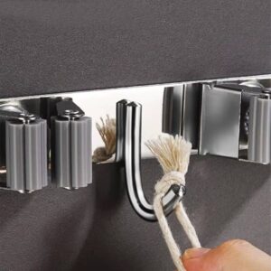 Stainless Steel Wall-Mounted Mop Rack - Image 3