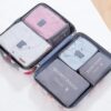 6 Pcs/Set Pink/Blue/Grey Travel Storage Bag Large Capacity Waterproof Luggage Clothing Underwear Storage Bag Bag With Zipper - Image 5