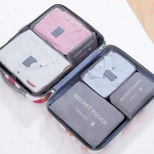 6 Pcs/Set Pink/Blue/Grey Travel Storage Bag Large Capacity Waterproof Luggage Clothing Underwear Storage Bag Bag With Zipper - Image 5