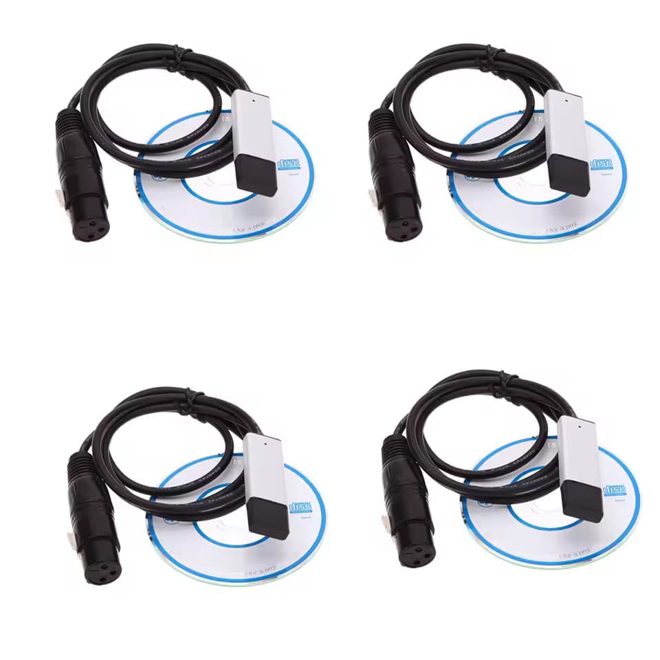 DJ Disco USB to DMX Interface Adapter LED DMX512 Computer PC Stage Lighting Controller Dimmer for Stage Light Show Disco Light