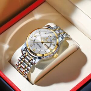 POEDAGAR Luxury Watch for Man Elegant Date Week Waterproof Luminous Men Watch Quartz Stainless Steel Sports Men's Watches reloj - Image 10