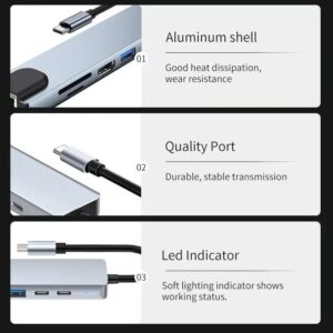8 in 1 USB C HUB Splitter 4K Docking Station Laptop Adapter - Image 3