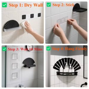 Self-Adhesive No-Drill Waterproof Bathroom Shelf / Shampoo & Towel Rack Organizer - Image 7