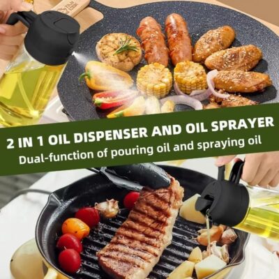 2in1 Olive Oil Dispenser Plastic Oil Sprayer