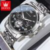 OLEVS Men's Watches Classic Multifunctional Fltwheel Chronograph Original Quartz Wristwatch Moon Phase 24 Hour Waterproof reloj - Image 12