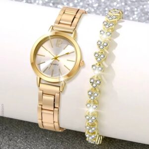 Ladies Fashion Digital Alloy Quartz Watch 2pcs Set - Image 10