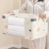 Large Capacity Clothes Storage Bag Organizer With Reinforced Handle Suitable For Blankets Bedding Foldable With Sturdy Zipper - Image 3
