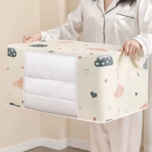 Large Capacity Clothes Storage Bag Organizer With Reinforced Handle Suitable For Blankets Bedding Foldable With Sturdy Zipper - Image 3