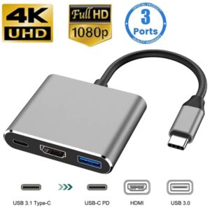 3 In 1 Usb-C Usb Hub Male To Female Hdmi-Compatible 4k - Image 3