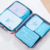 6 Pcs/Set Pink/Blue/Grey Travel Storage Bag Large Capacity Waterproof Luggage Clothing Underwear Storage Bag Bag With Zipper - Image 9