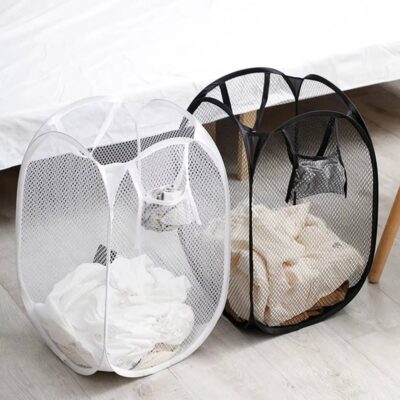 3pcsDirty Clothes Basket Skeleton Ventilated Foldable Easy Storage Portable Large Capacity Clothes Basket