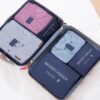 6 Pcs/Set Pink/Blue/Grey Travel Storage Bag Large Capacity Waterproof Luggage Clothing Underwear Storage Bag Bag With Zipper - Image 11