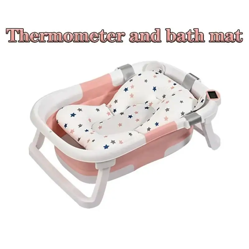 Silicone Baby Bath Tub with Thermometer 10 Silicone Baby Bath Tub with Thermometer