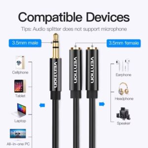 Vention Headphone Audio Adapter Jack 3.5mm