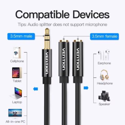 Vention Headphone Audio Adapter Jack 3.5mm