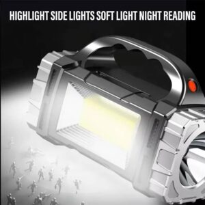 Powerful LED Flashlight USB+Solar Rechargeable Flashlight - Image 4