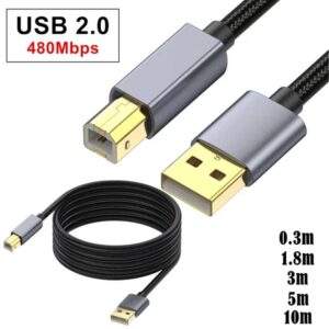 USB Printer Cable USB Type B Male to A Male USB 2.0 Cable - Image 2