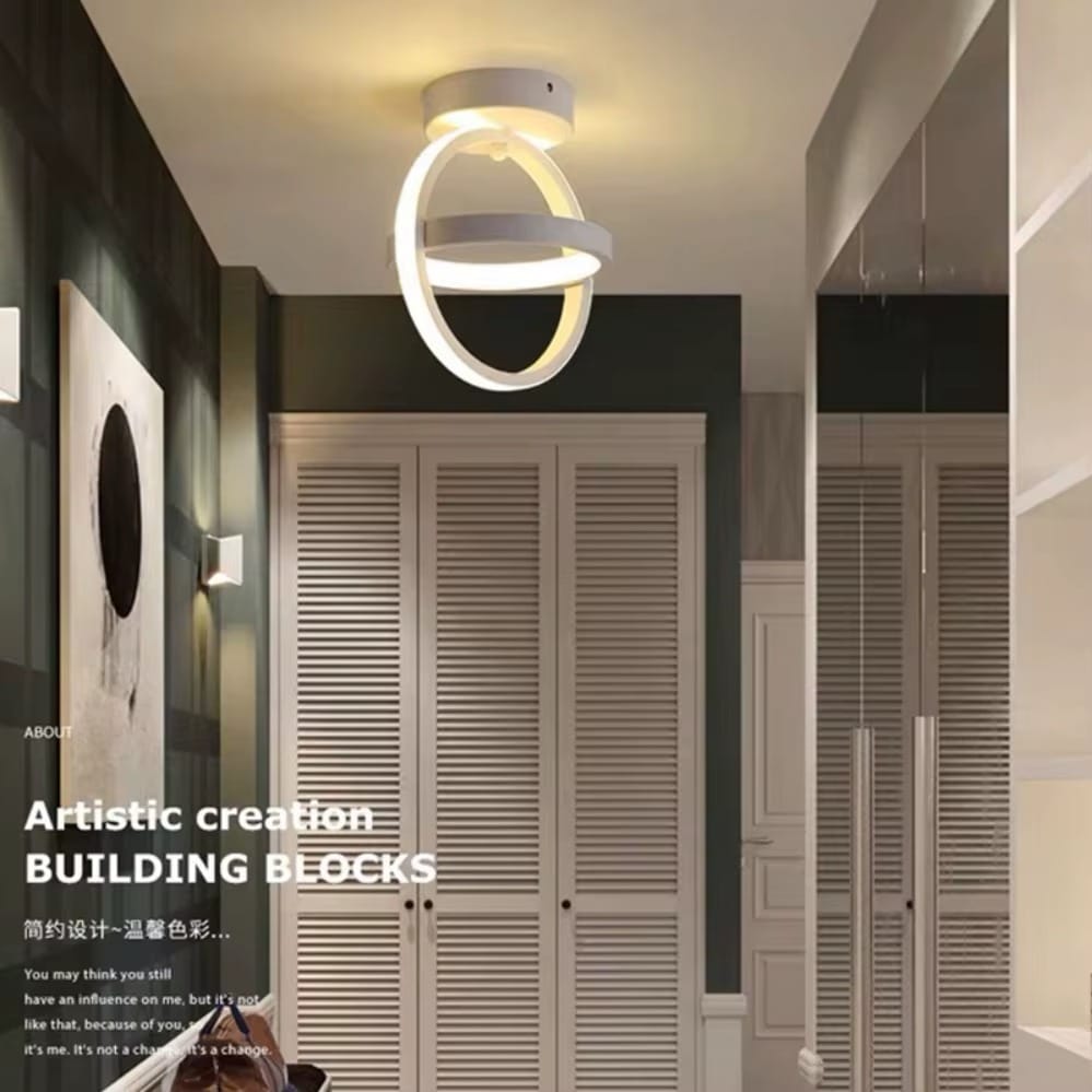 Modern LED Ceiling Light 2 Rings Creative Design Ceiling Lamp