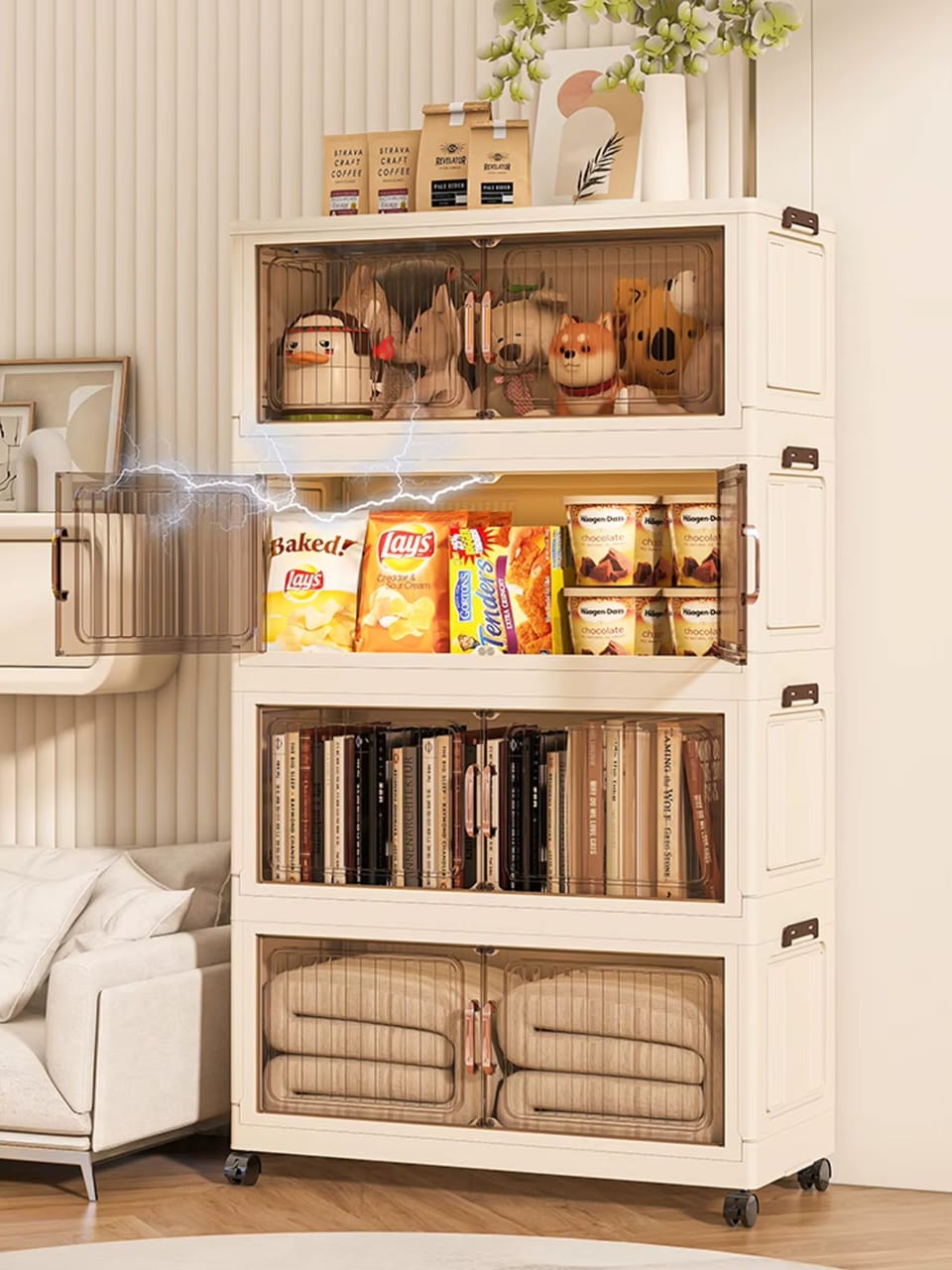 Foldable Plastic Storage Cabinet