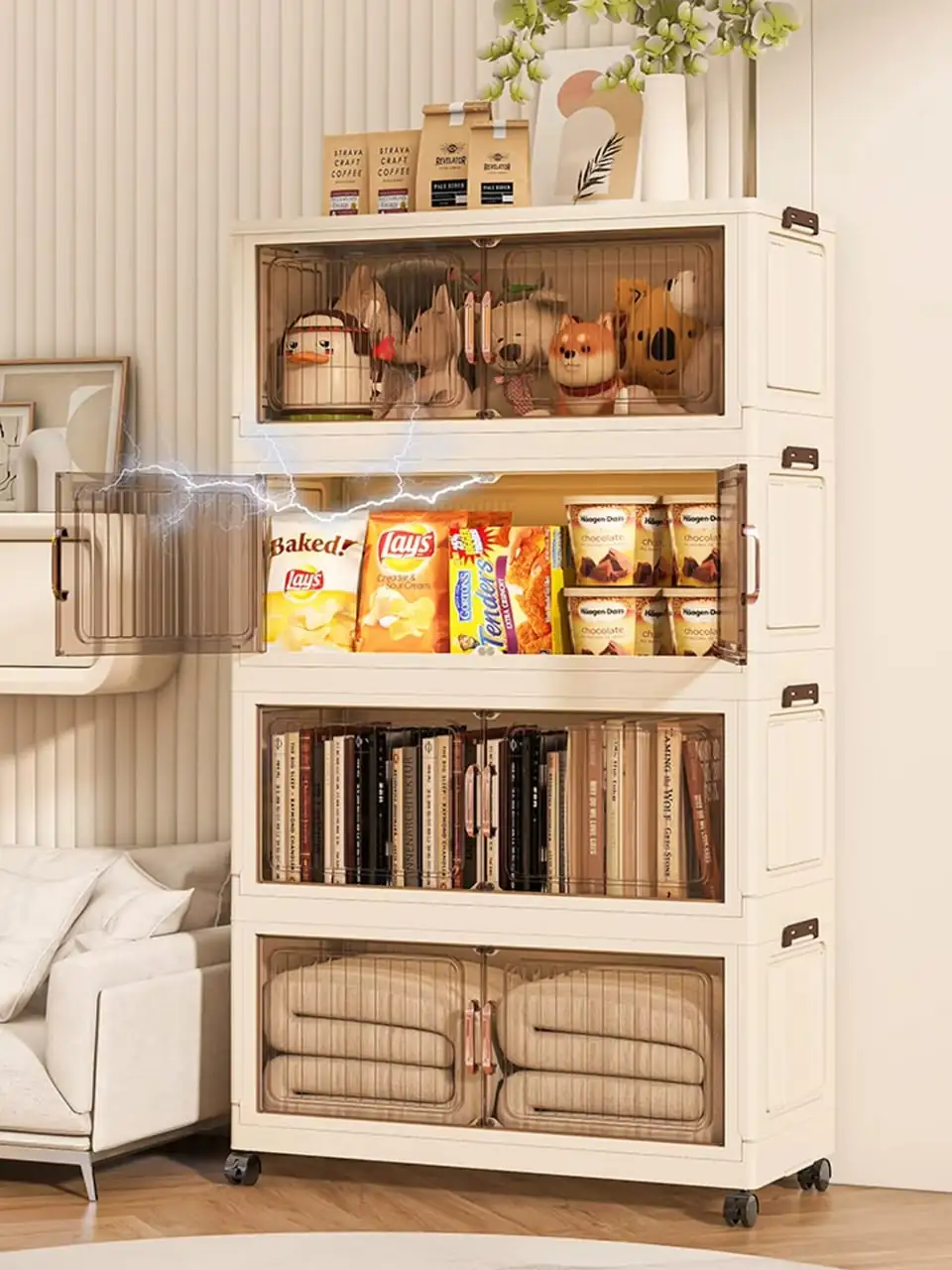 Foldable Plastic Storage Cabinet