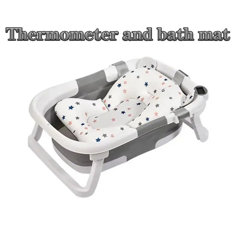 Silicone Baby Bath Tub with Thermometer