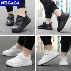 Children Sneaker Boys Casual Shoes Black Leather Flat Student