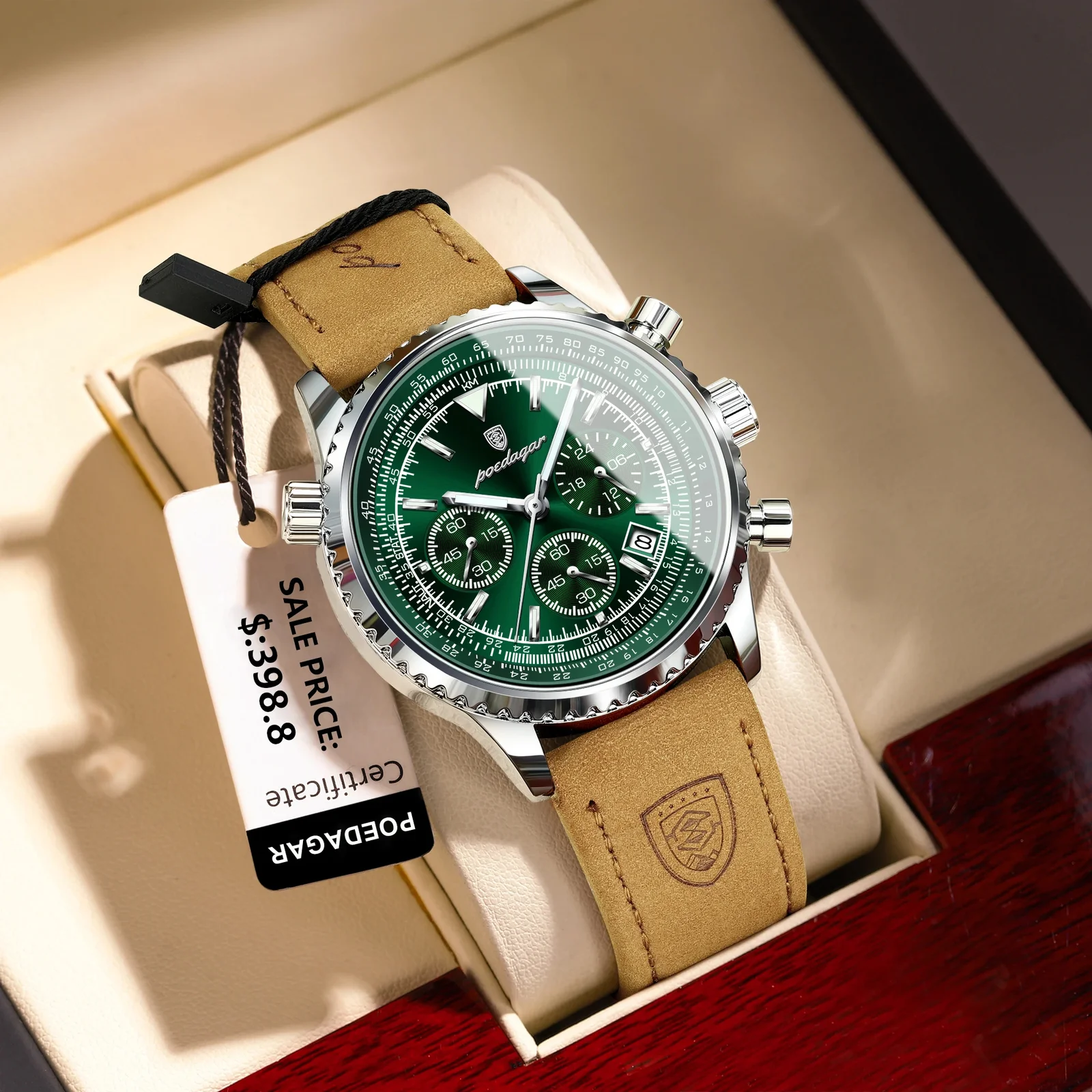 Poedagar 960 Luxury Leather Watch For Men