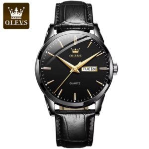 OLEVS Classic Quartz Watch for Men Waterproof Leather strap Calendar Sports Business Men 's Quartz Wrist Watch TOP Brand 6898 - Image 6