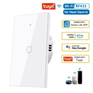 Tuya US WiFi Smart Wall Switch RF433 1/2/3/4 Gang No Neutral Wire Touch Sensor LED Light Switches Smart Home Alexa Google Home - Image 6